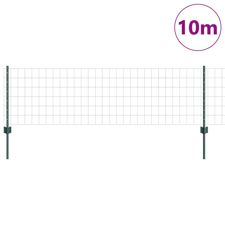 Clôture Vidaxxl avec poteau vert 0,6 x 10 m acier et PVC