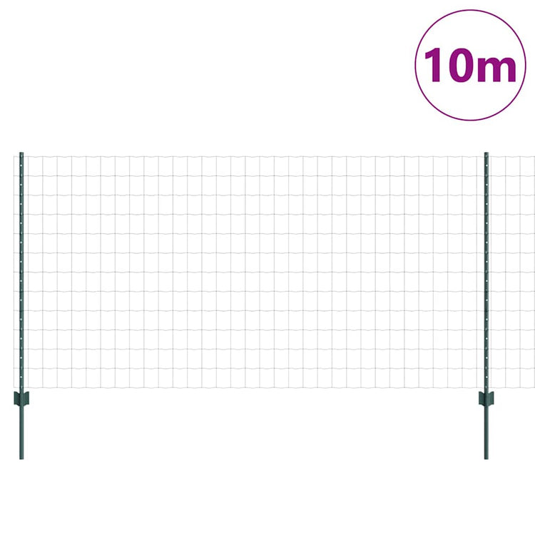 Clôture Vidaxxl avec poteau vert 1,2 x 10 m acier et PVC