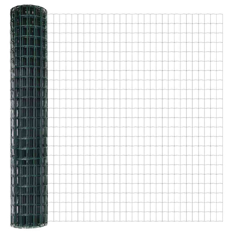 Clôture Vidaxl avec poteau vert 1,5 x 10 m acier et PVC