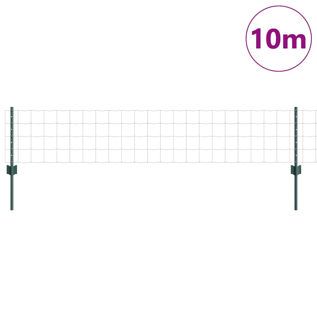 Clôture Vidaxxl avec poteau vert 0,4 x 10 m acier et PVC