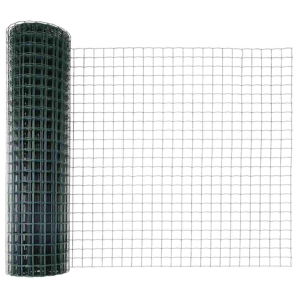 Clôture Vidaxxl avec poteau vert 1 x 10 m en acier