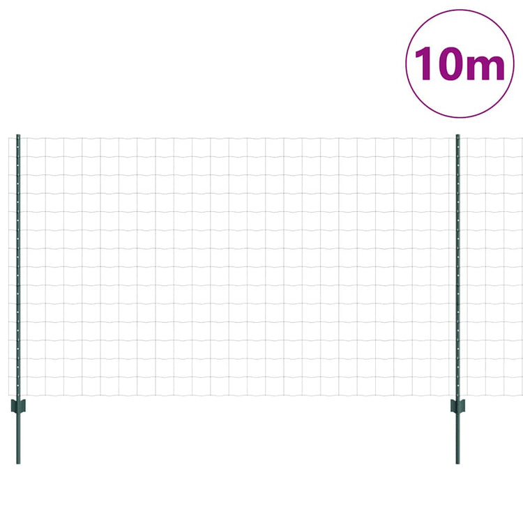 Clôture Vidaxxl avec poteau vert 1,4 x 10 m acier et PVC