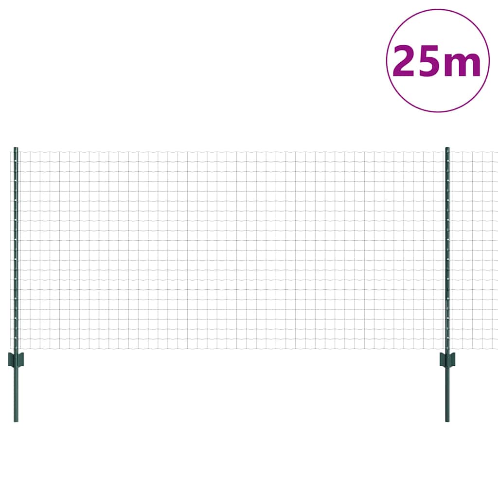 Clôture Vidaxxl avec poteau vert 1 x 25 m acier et PVC