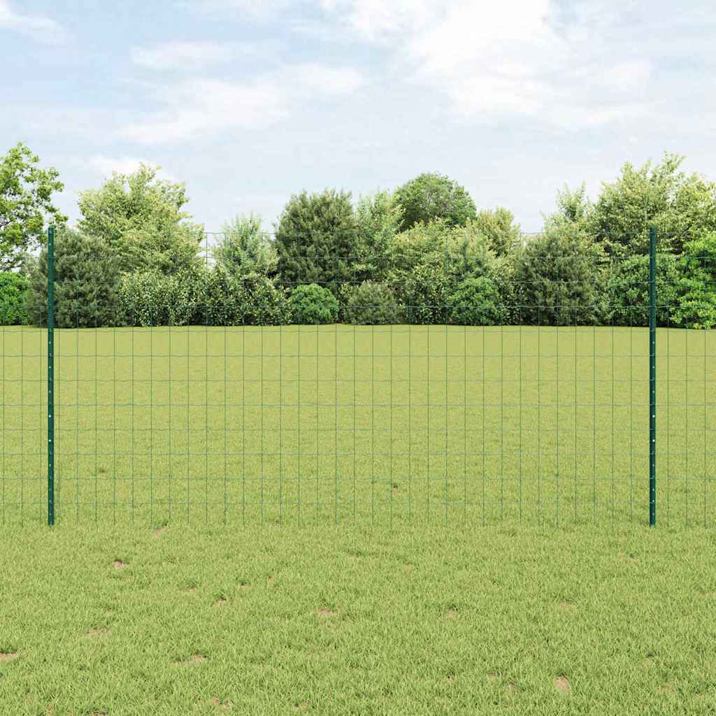 Clôture Vidaxl avec poteau vert 1,2 x 25 m acier et PVC