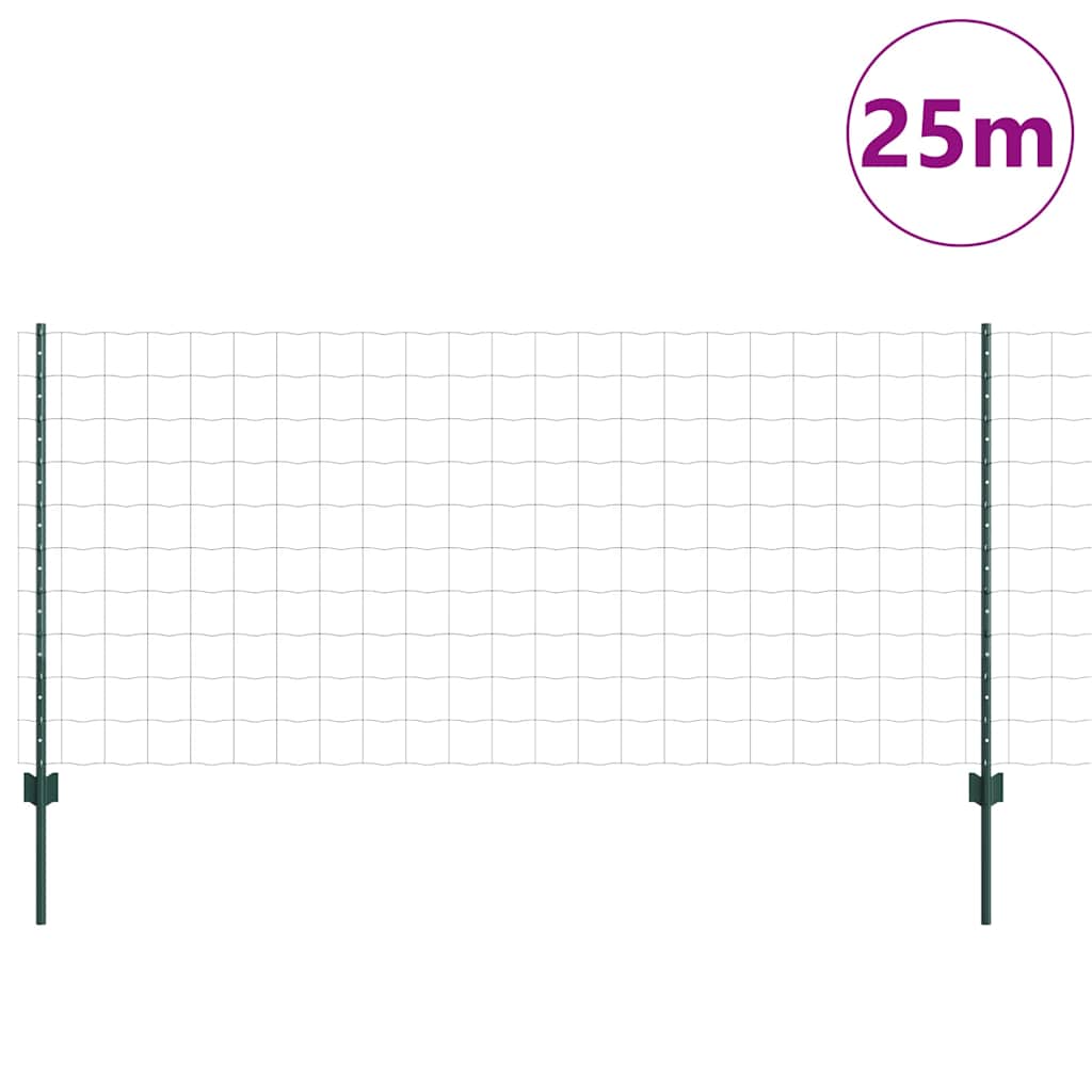 Clôture Vidaxxl avec poteau vert 1 x 25 m en acier