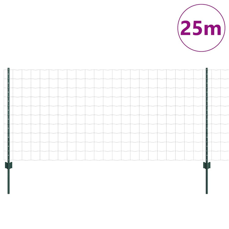 Clôture Vidaxxl avec poteau vert 1 x 25 m en acier