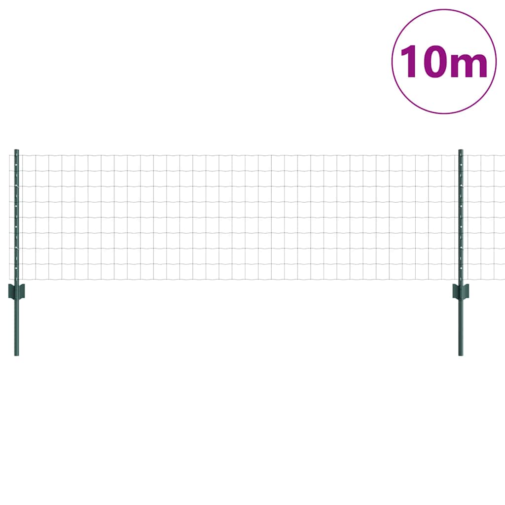 Clôture Vidaxxl avec poteau vert 0,6 x 10 m acier et PVC