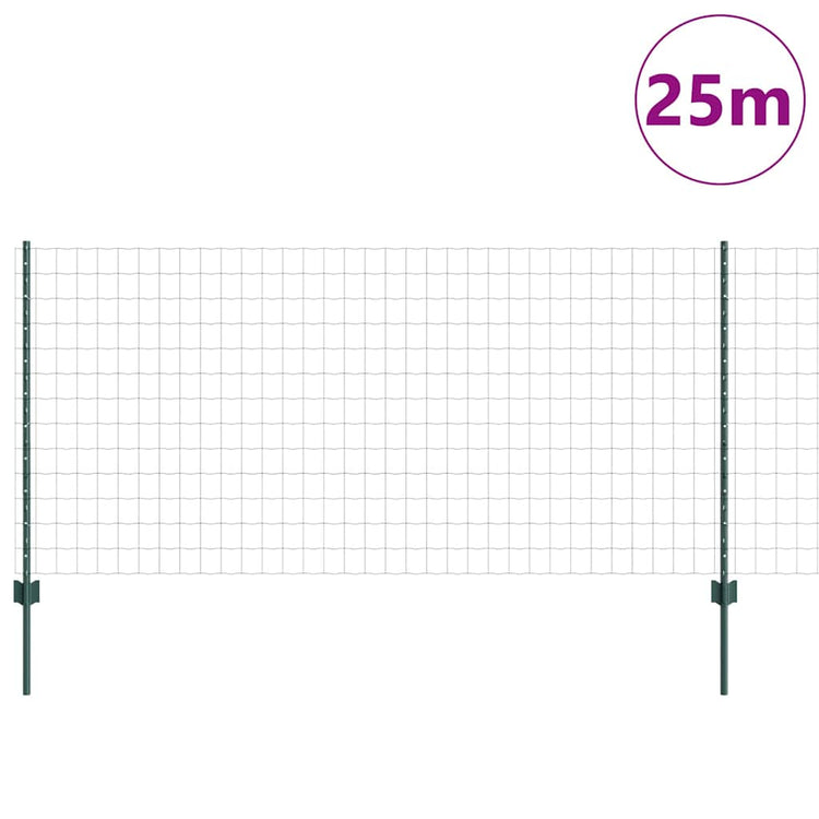 Clôture Vidaxxl avec poteau vert 1 x 25 m en acier