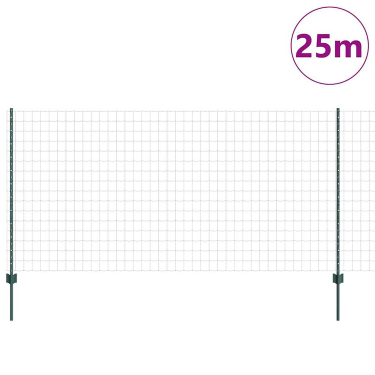 Clôture Vidaxxl avec poteau vert 1,2 x 25 m en acier