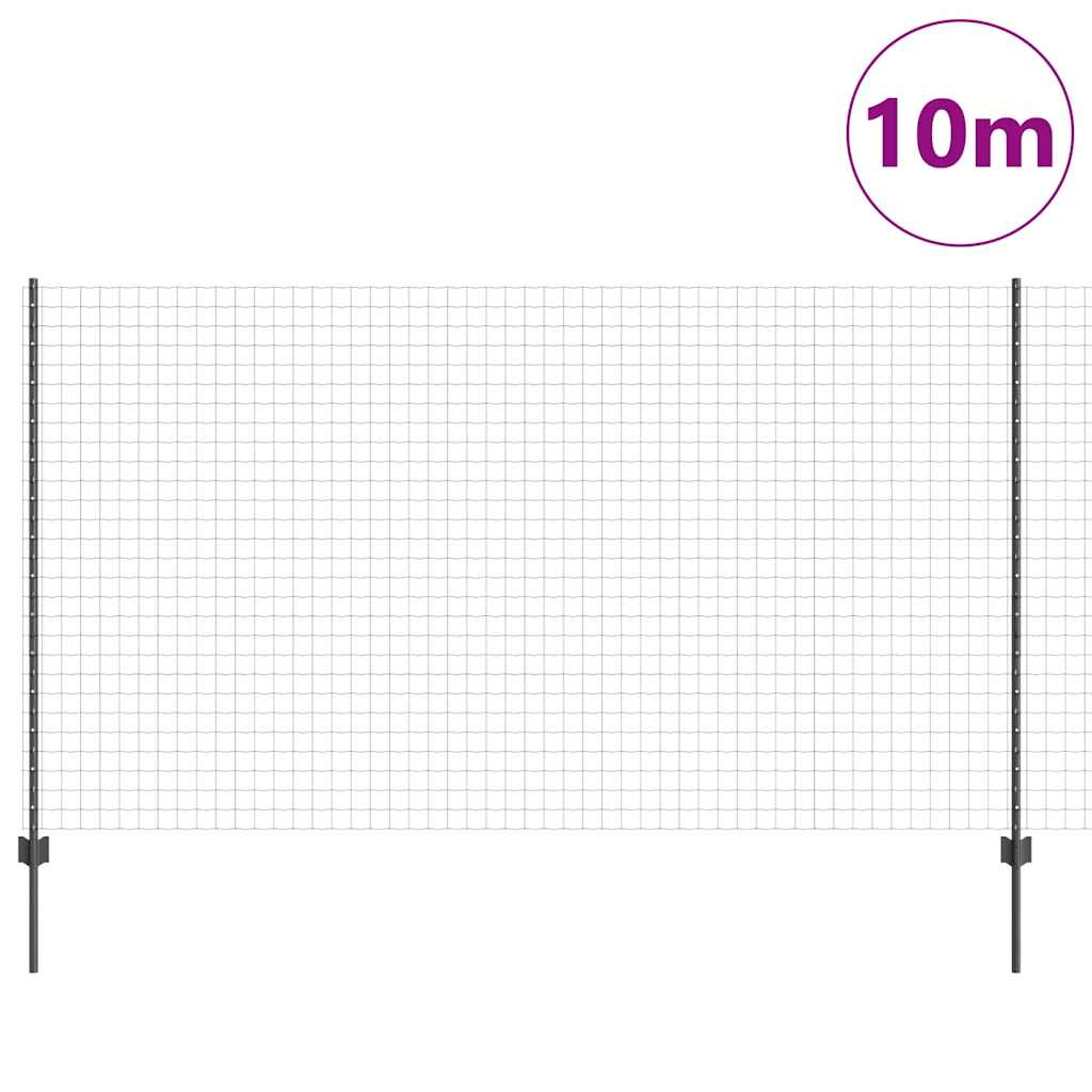 Clôture Vidaxl avec poteau gris 1,4 x 10 m acier et PVC