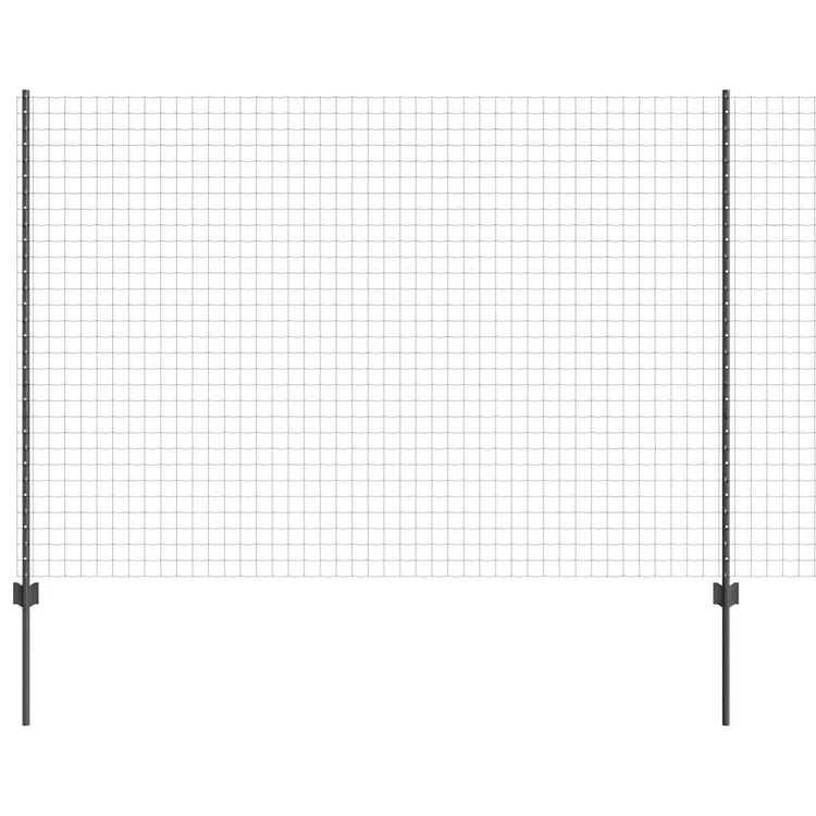 Clôture Vidaxl avec poteau gris 1,5 x 10 m acier et PVC