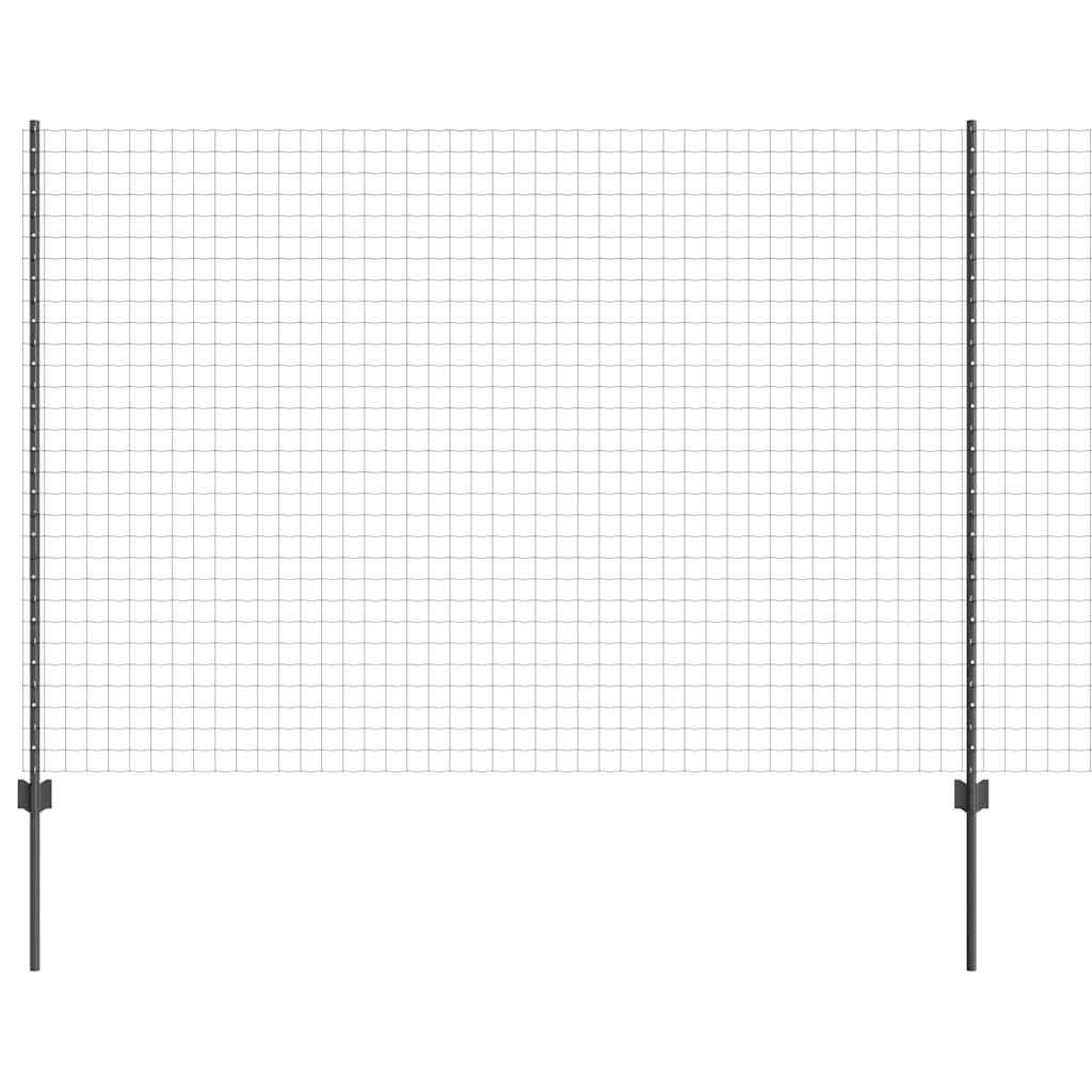 Clôture Vidaxl avec poteau gris 1,6 x 10 m acier et PVC