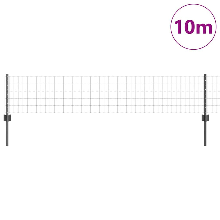 Clôture Vidaxl avec poteau gris 0,4 x 10 m acier et PVC