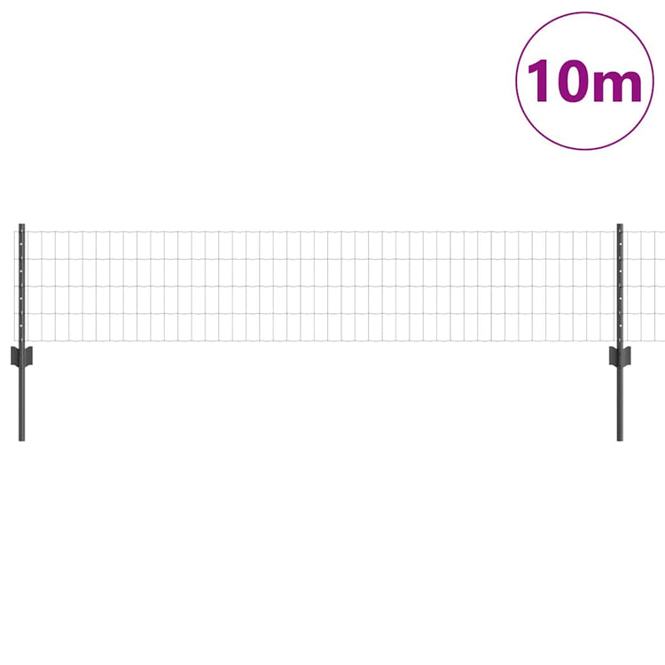 Clôture Vidaxl avec poteau gris 0,4 x 10 m acier et PVC
