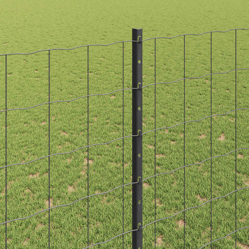 Clôture Vidaxl avec poteau gris 1,6 x 10 m acier et PVC