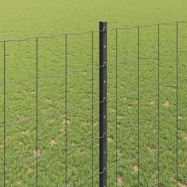 Clôture Vidaxl avec poteau gris 1,6 x 10 m acier et PVC
