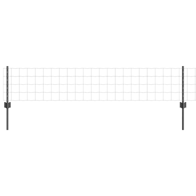 Clôture Vidaxl avec poteau gris 0,4 x 10 m acier et PVC