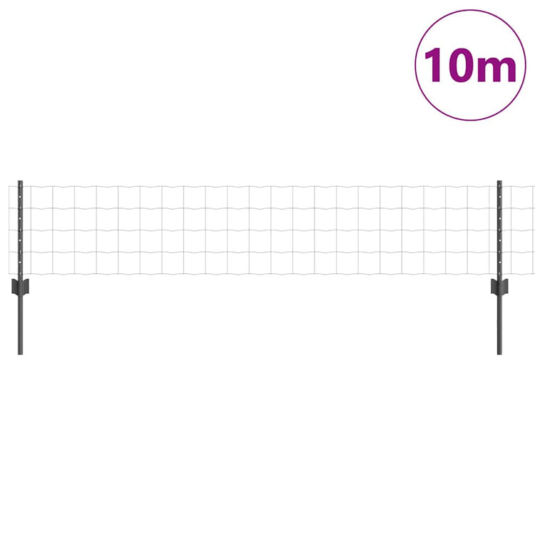 Clôture Vidaxl avec poteau gris 0,4 x 10 m acier et PVC