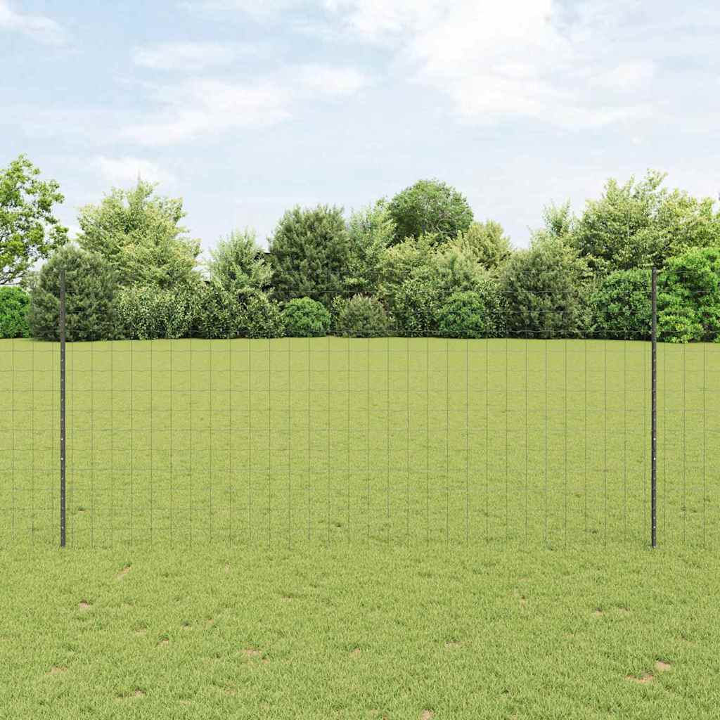 Clôture Vidaxl avec poteau gris 1,4 x 10 m acier et PVC