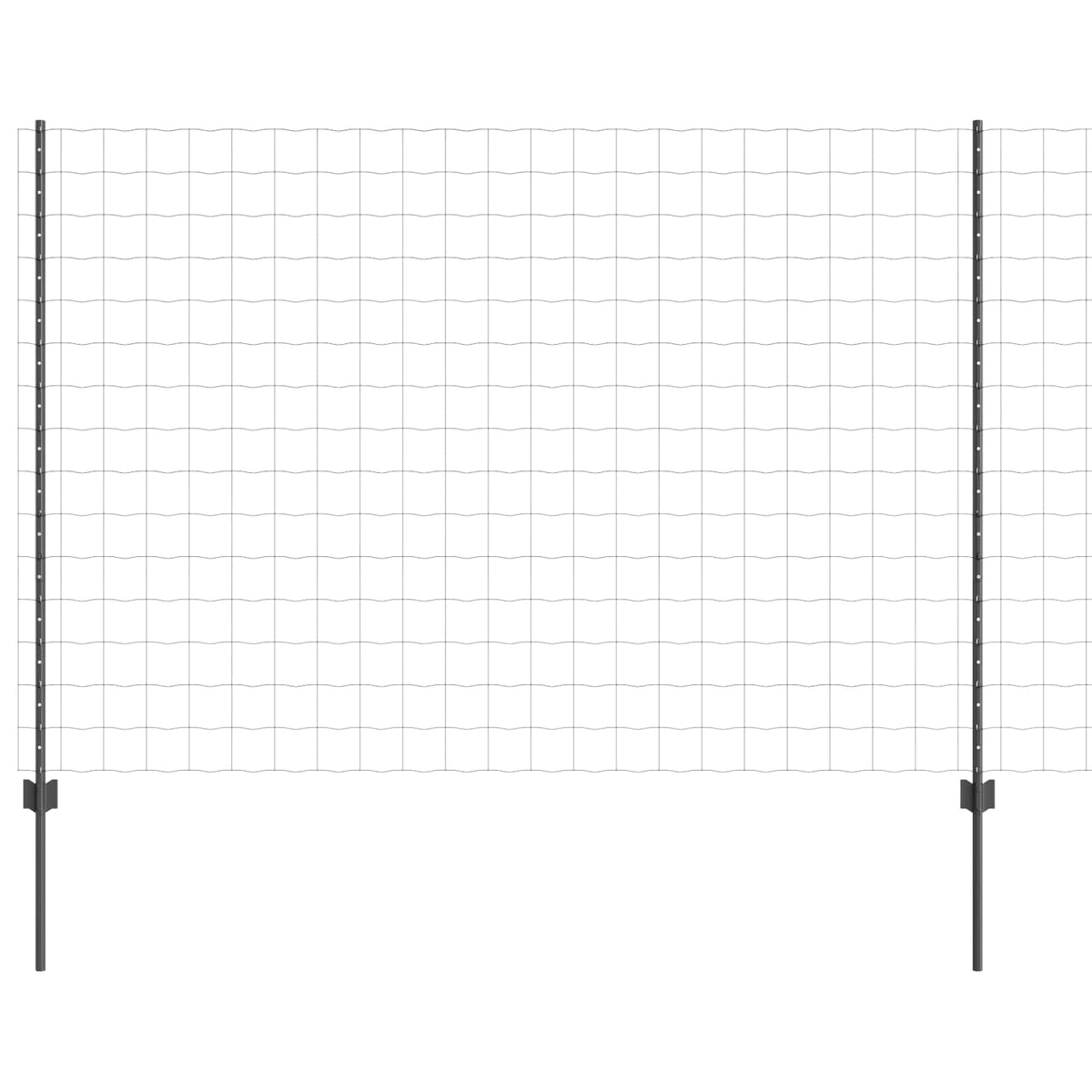 Vidaxl clôture avec poteau gris 1,5 x 10 m acier
