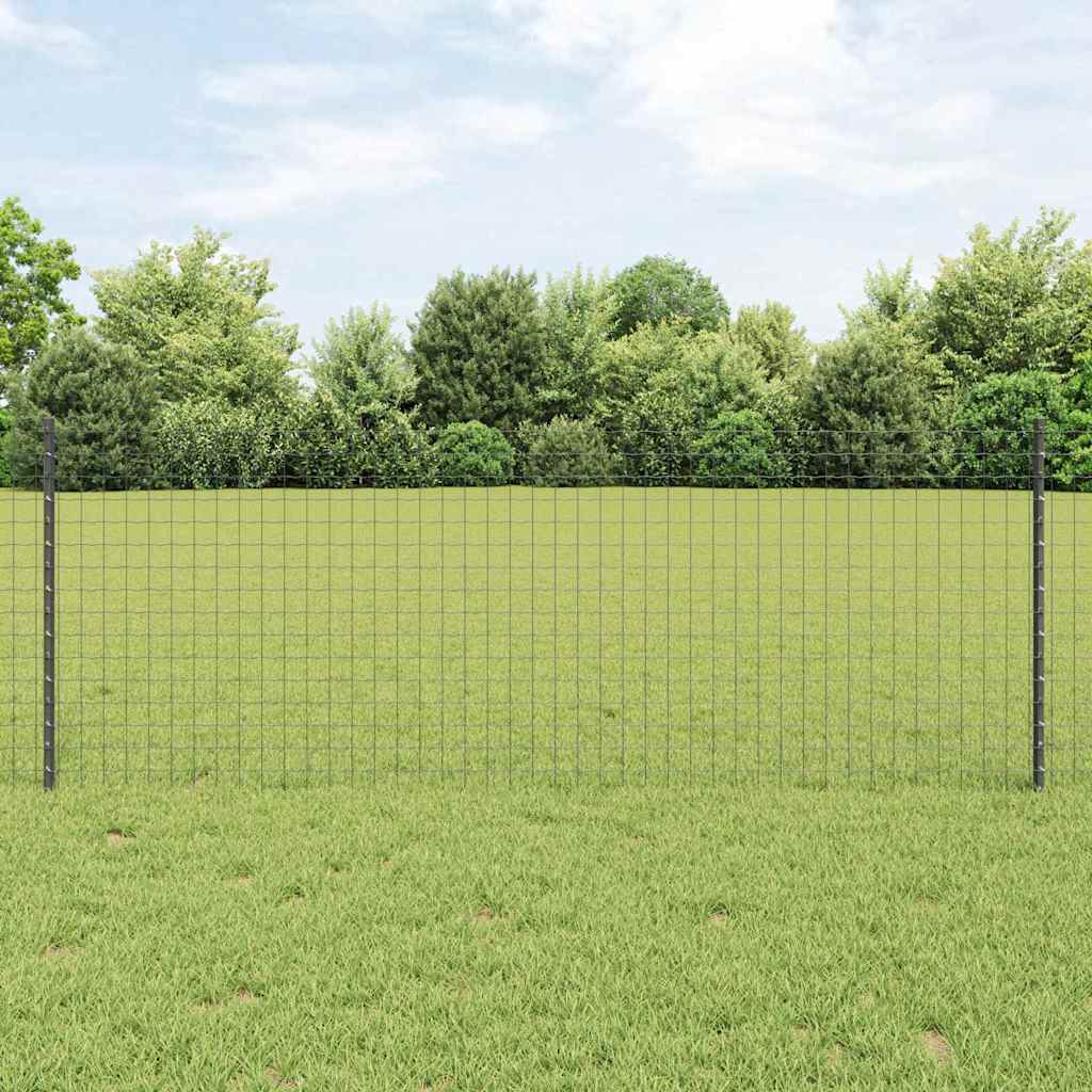 Clôture Vidaxl avec poteau gris 0,8 x 25 m acier et PVC