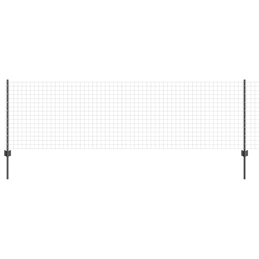 Clôture Vidaxl avec poteau gris 0,8 x 25 m acier et PVC