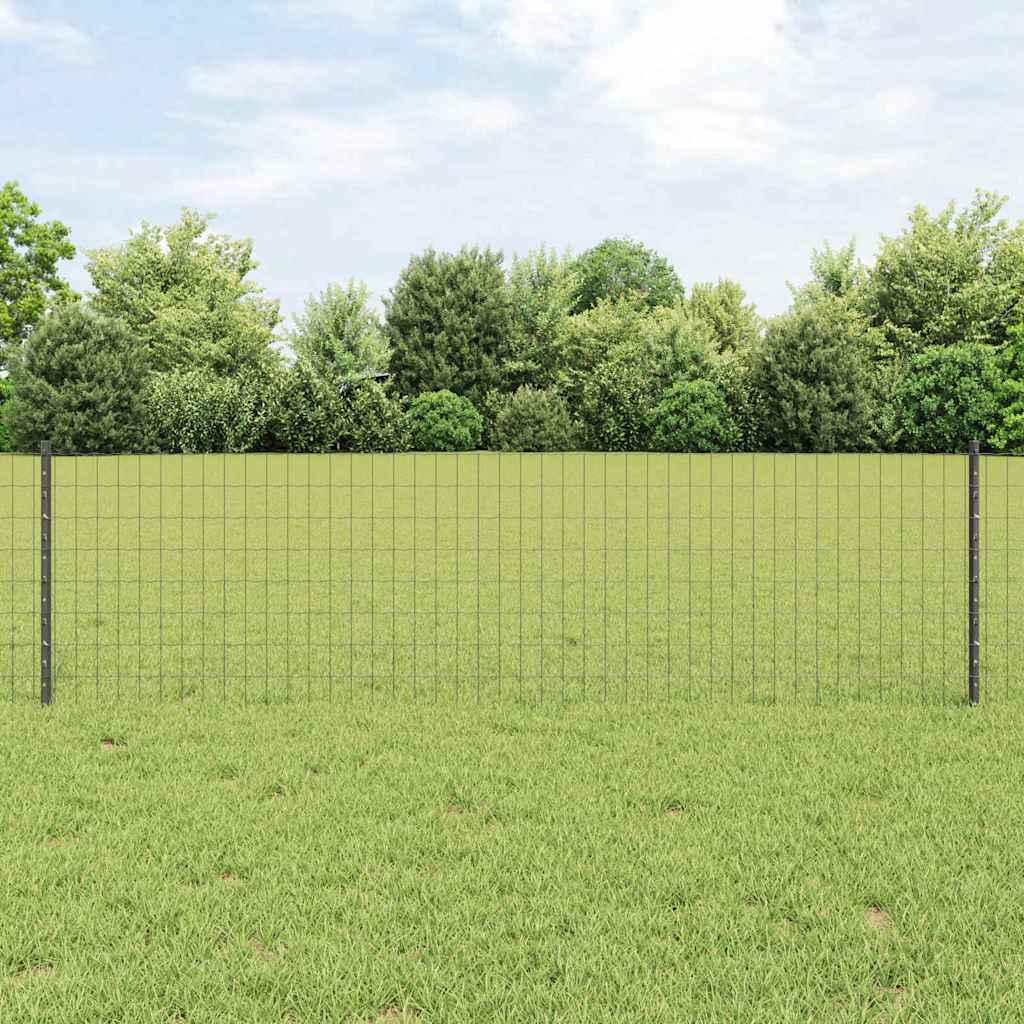 Clôture Vidaxl avec poteau gris 0,6 x 25 m acier et PVC