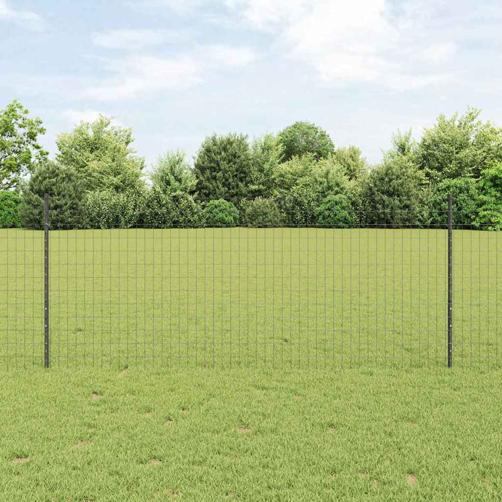 Clôture Vidaxl avec poteau gris 1 x 25 m acier et PVC