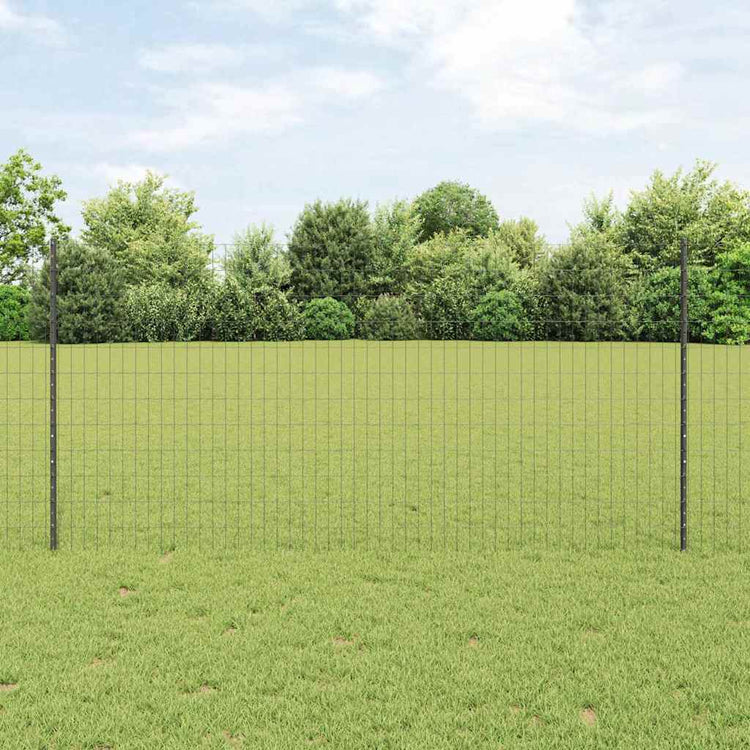 Clôture Vidaxl avec poteau gris 1,2 x 25 m acier et PVC