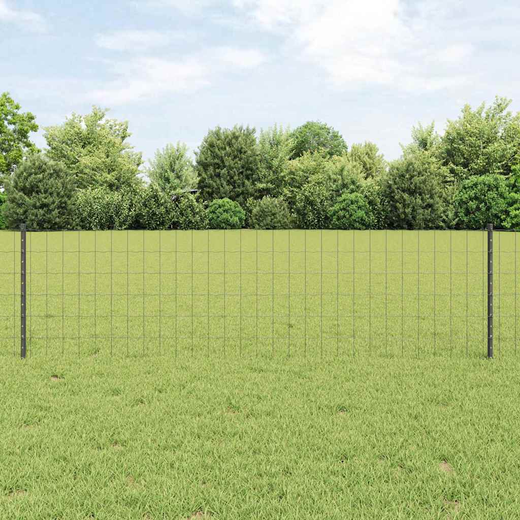 Clôture Vidaxl avec poteau gris 0,6 x 25 m acier et PVC