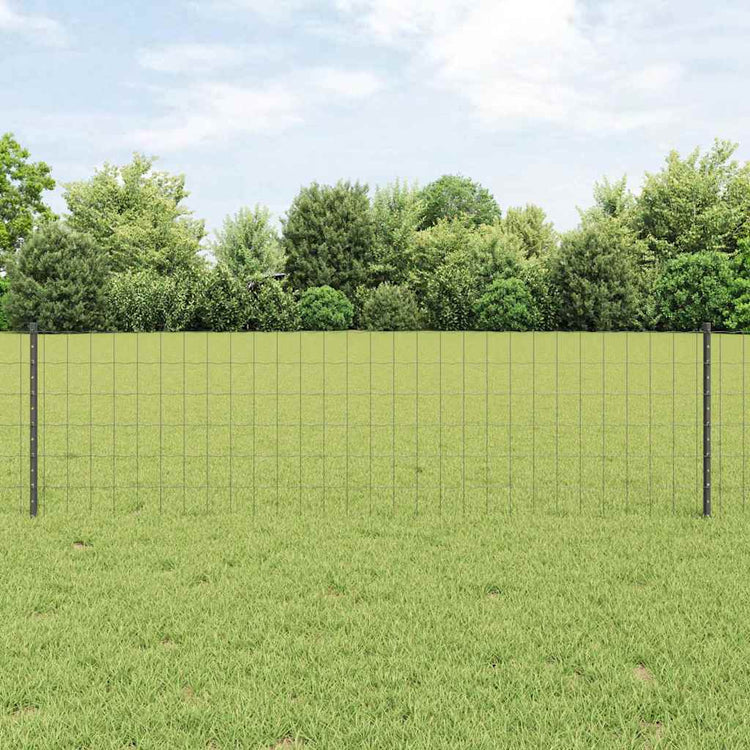 Clôture Vidaxl avec poteau gris 0,6 x 25 m acier et PVC