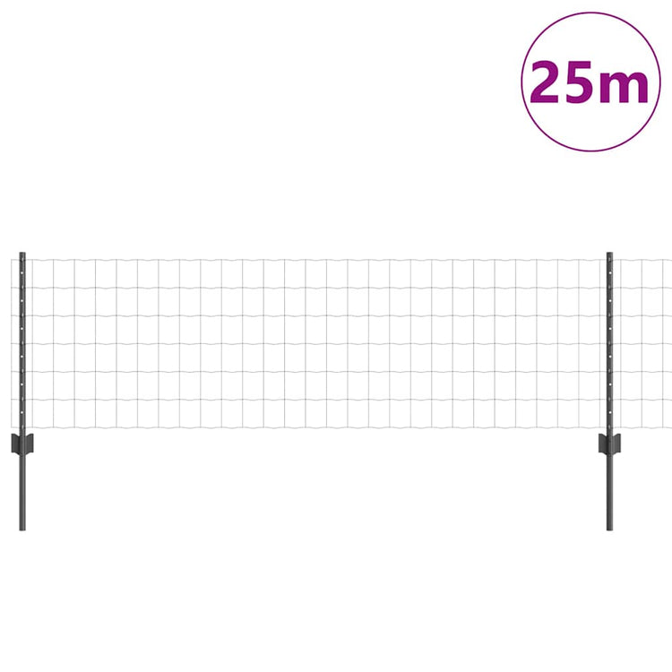 Clôture Vidaxl avec poteau gris 0,6 x 25 m acier et PVC