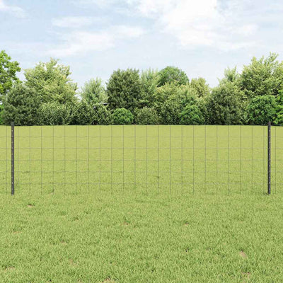 Clôture Vidaxl avec poteau gris 0,6 x 25 m acier et PVC