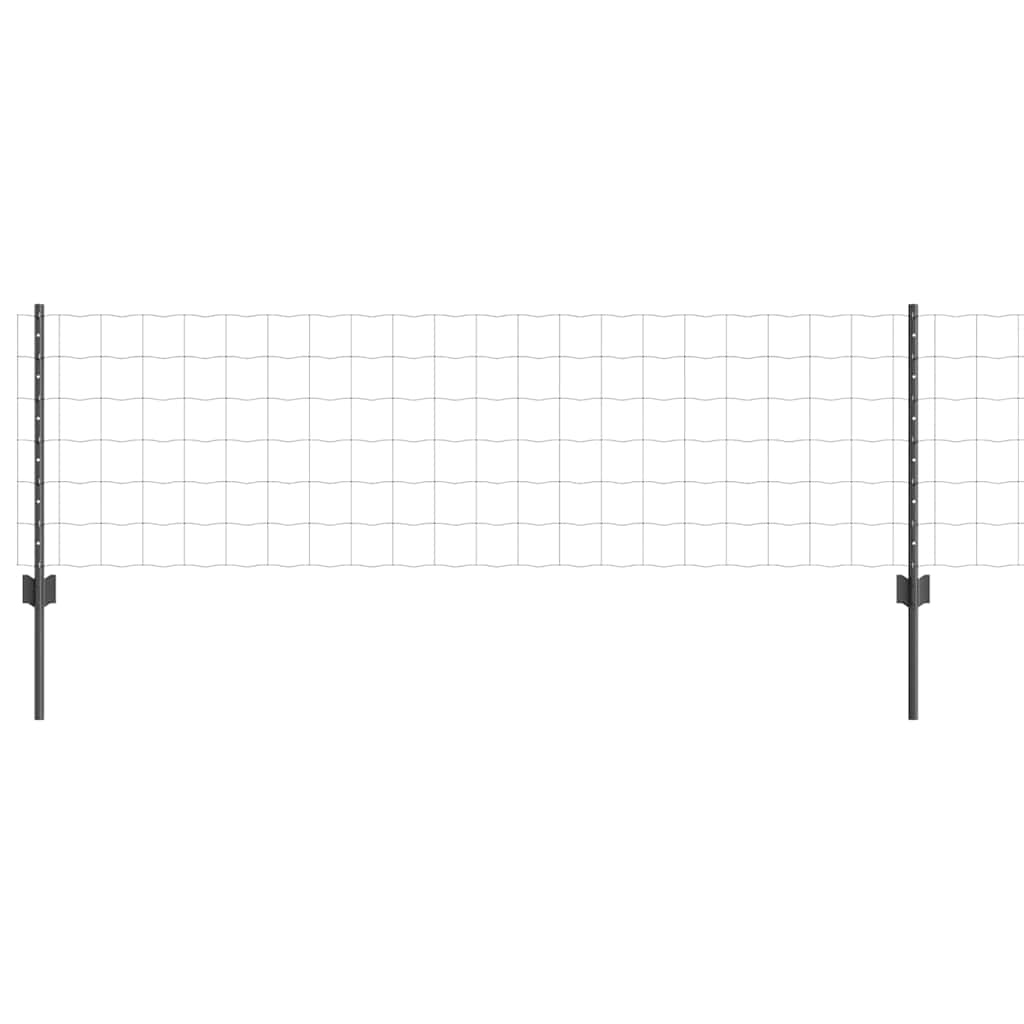Clôture Vidaxl avec poteau gris 0,6 x 25 m acier et PVC