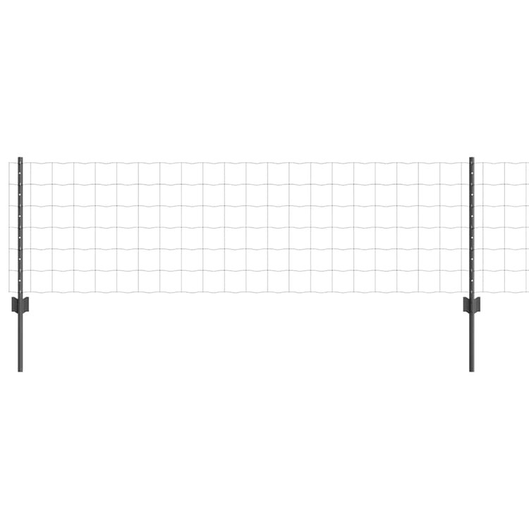Clôture Vidaxl avec poteau gris 0,6 x 25 m acier et PVC