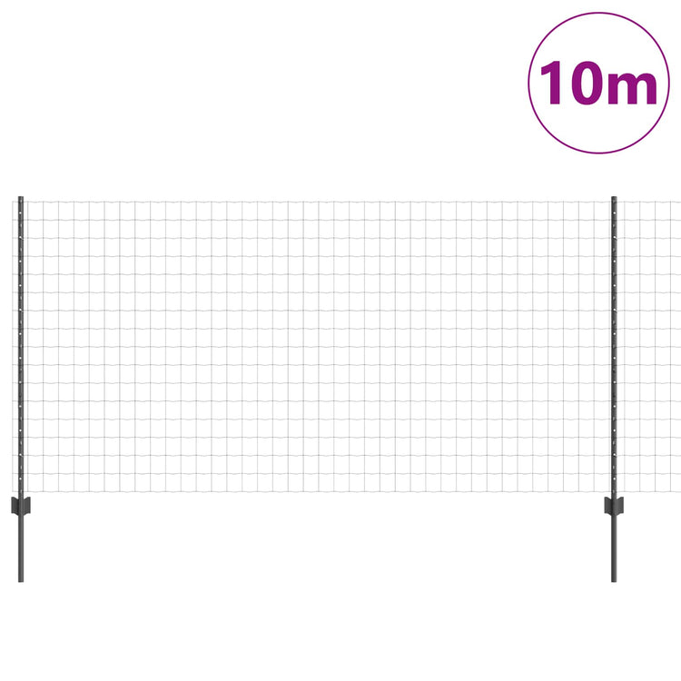 Clôture Vidaxxl avec poteau gris 1,2 x 10 m en acier