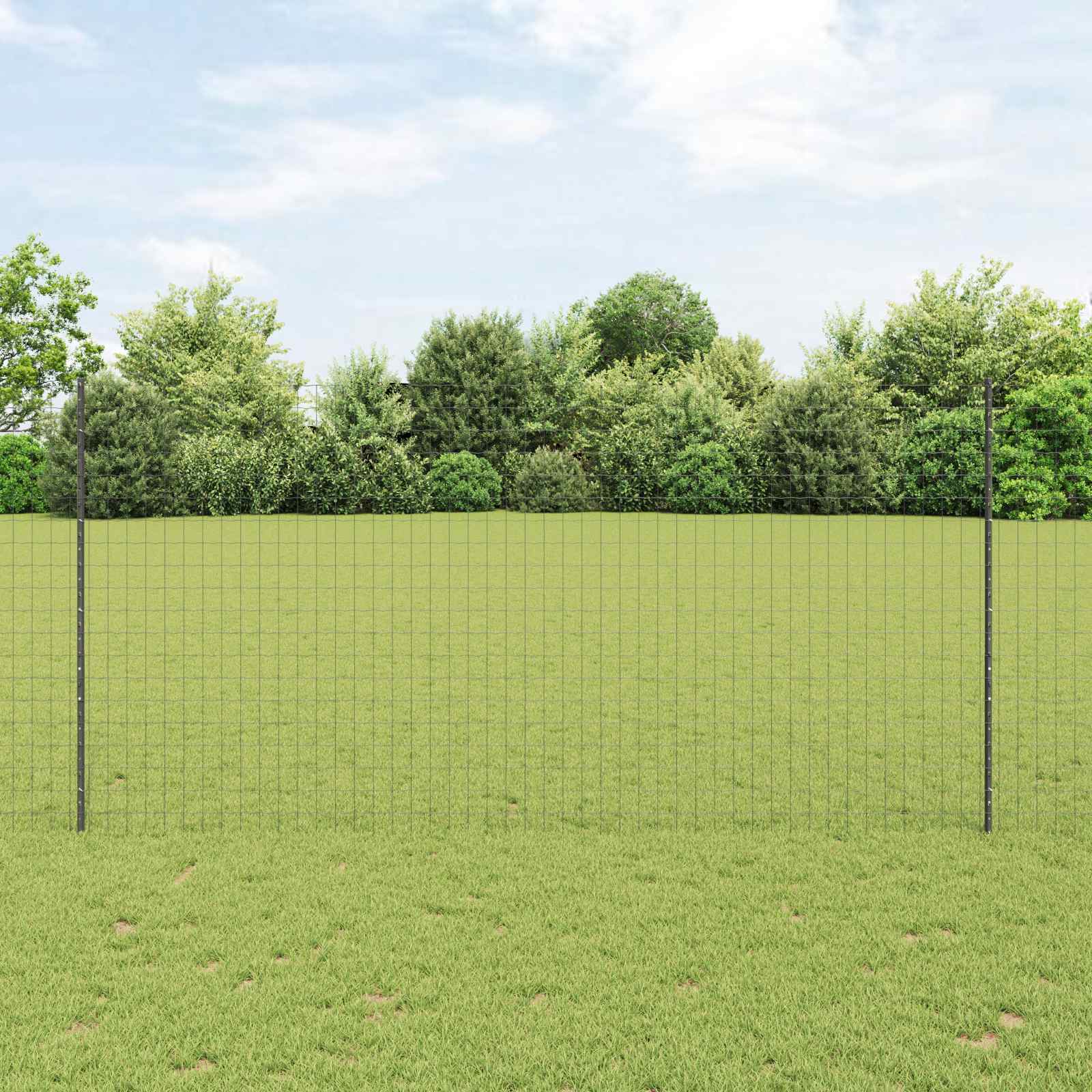Vidaxl clôture avec poteau gris 1,5 x 10 m acier