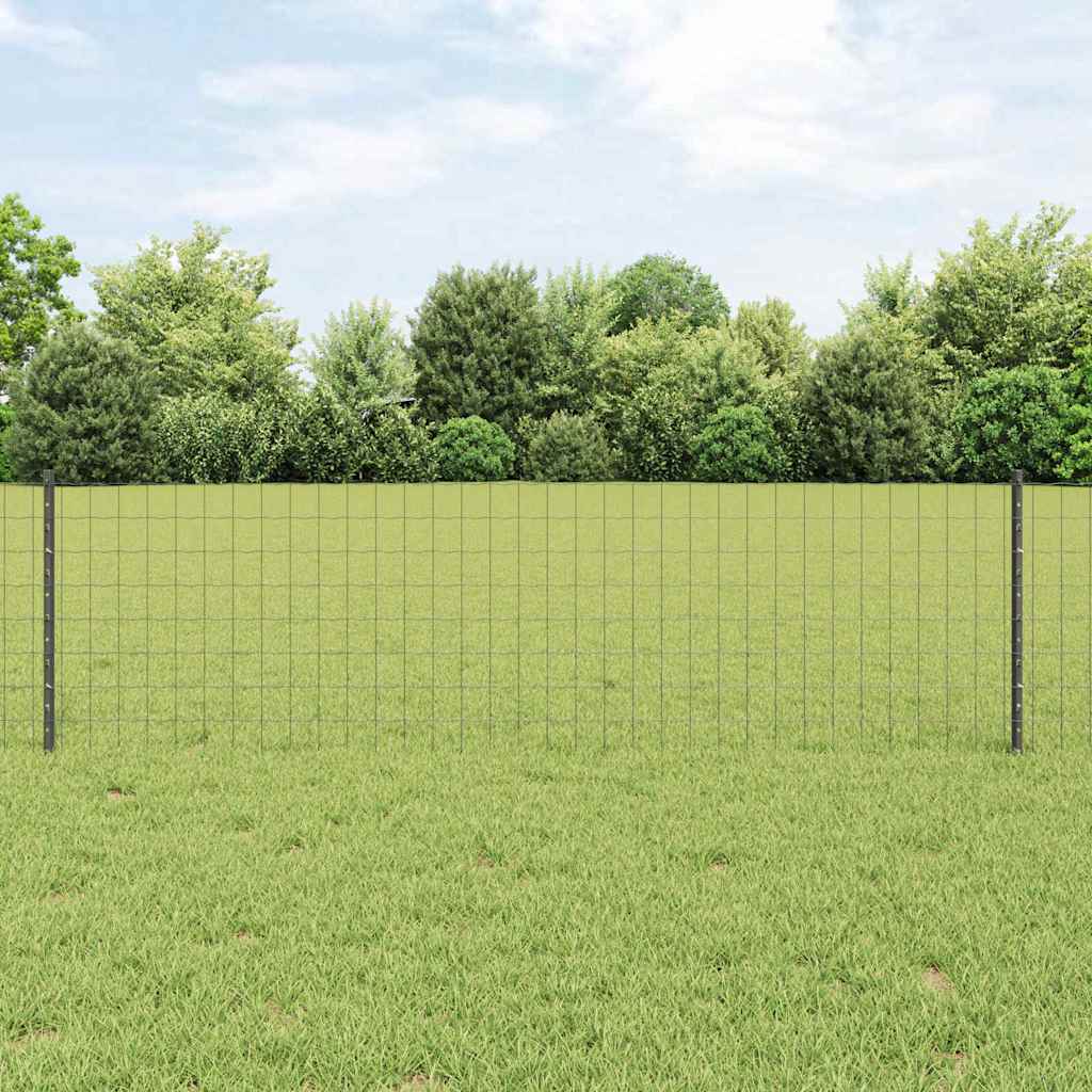 Clôture Vidaxl avec poteau gris 0,6 x 25 m acier et PVC