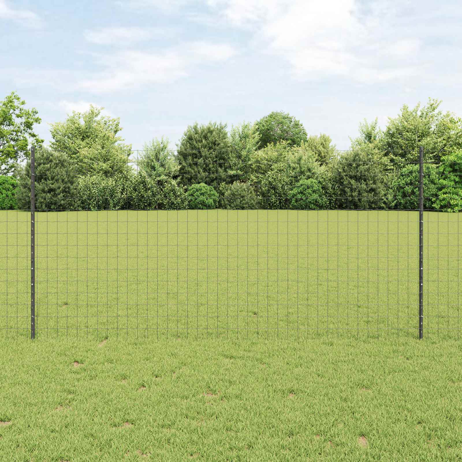 Clôture Vidaxxl avec poteau gris 1,2 x 25 m en acier