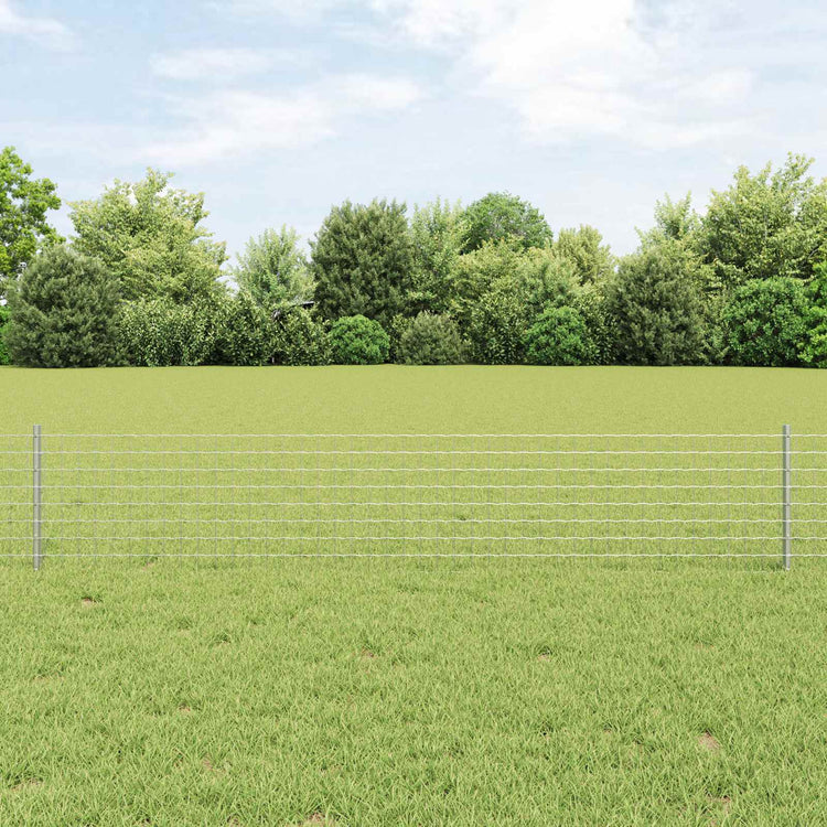 Clôture Vidaxxl avec poteau argent 0,4 x 10 m en acier