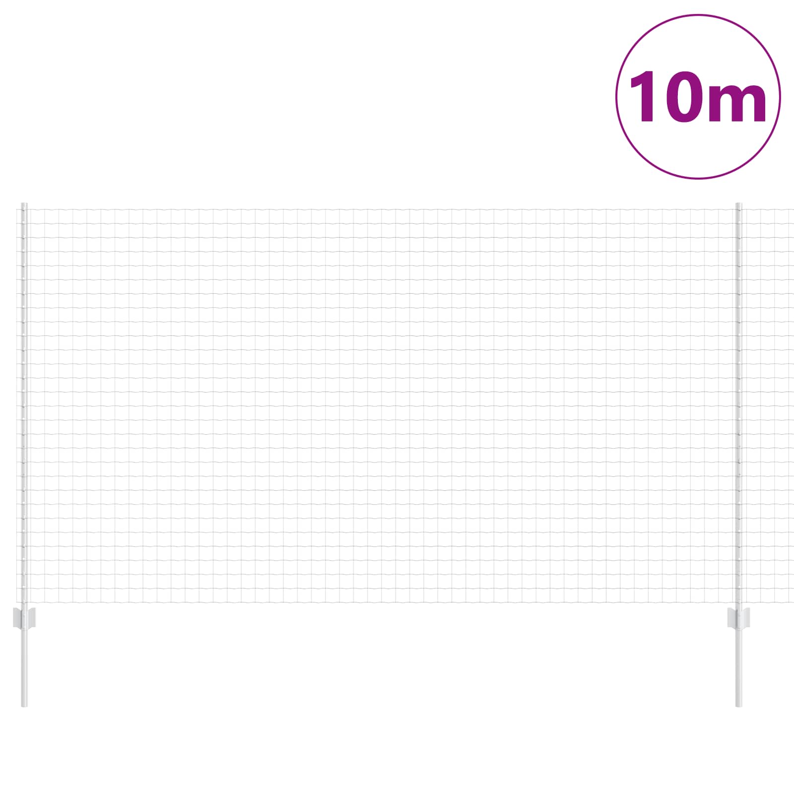 Clôture Vidaxxl avec poteau argenté 1,4 x 10 m en acier
