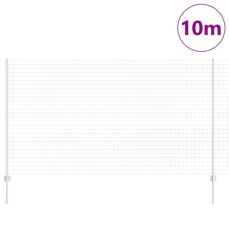 Clôture Vidaxxl avec poteau argenté 1,4 x 10 m en acier