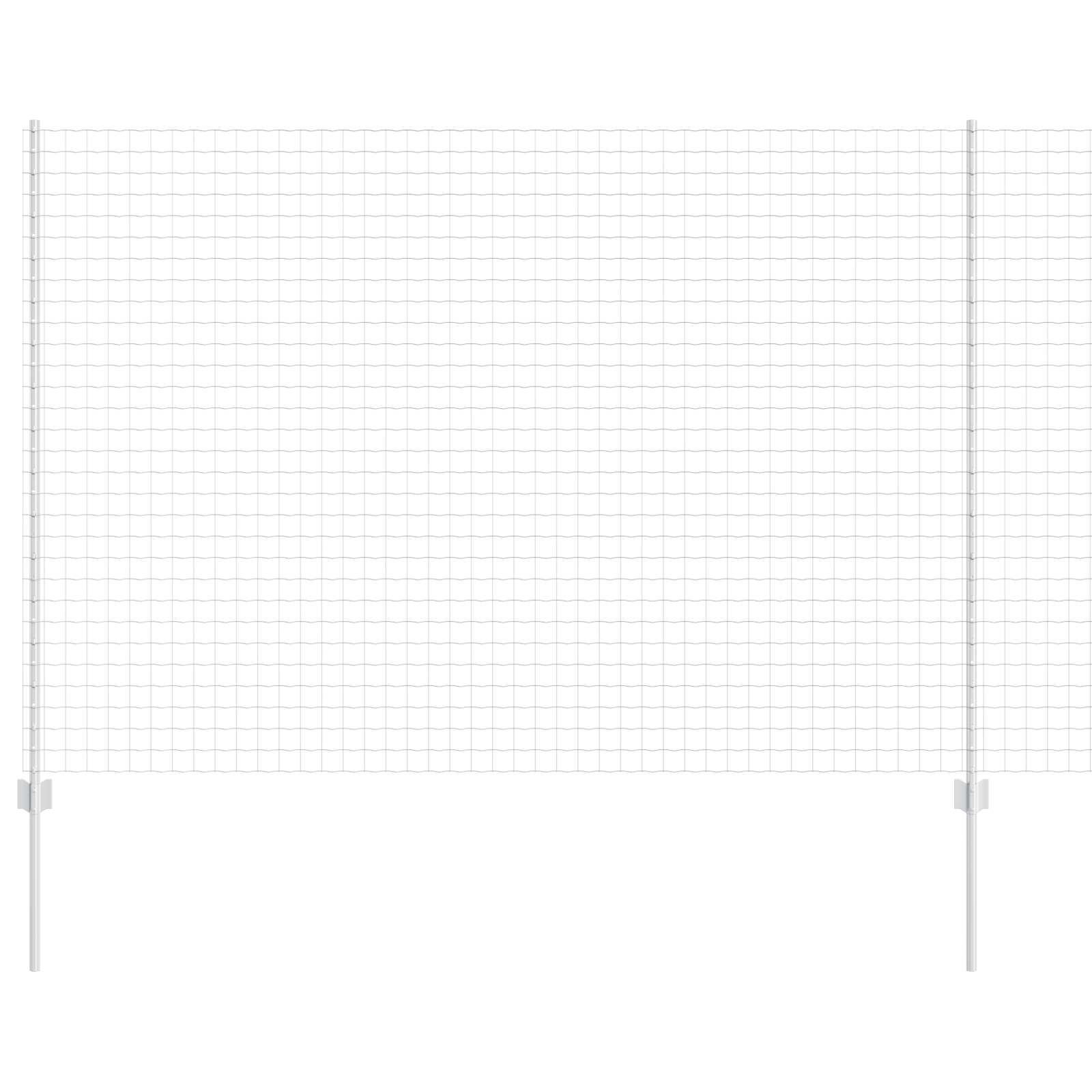 Clôture Vidaxl avec poteau argenté 1,5 x 10 m en acier