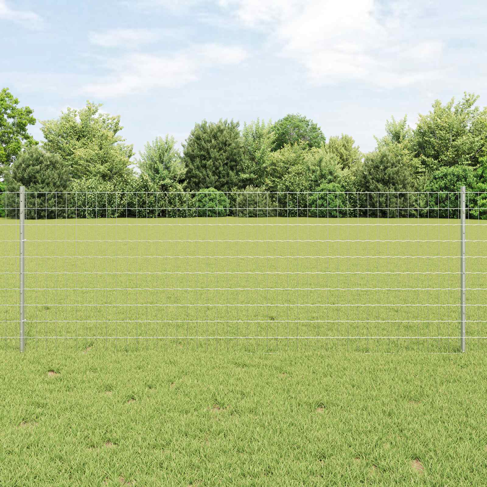 Clôture Vidaxxl avec poteau argent 0,8 x 10 m en acier