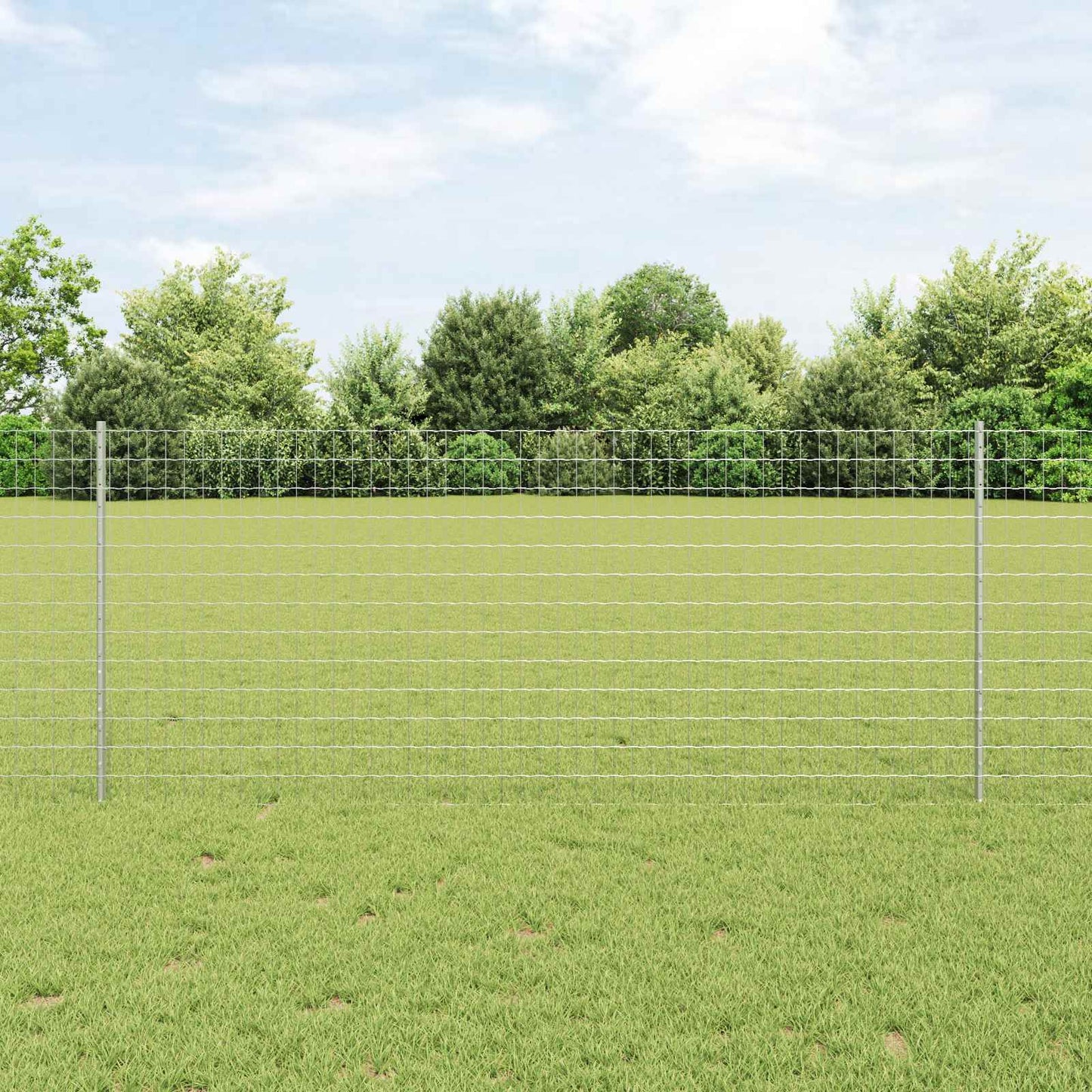 Vidaxxl clôture avec poteau argent 1 x 10 m acier