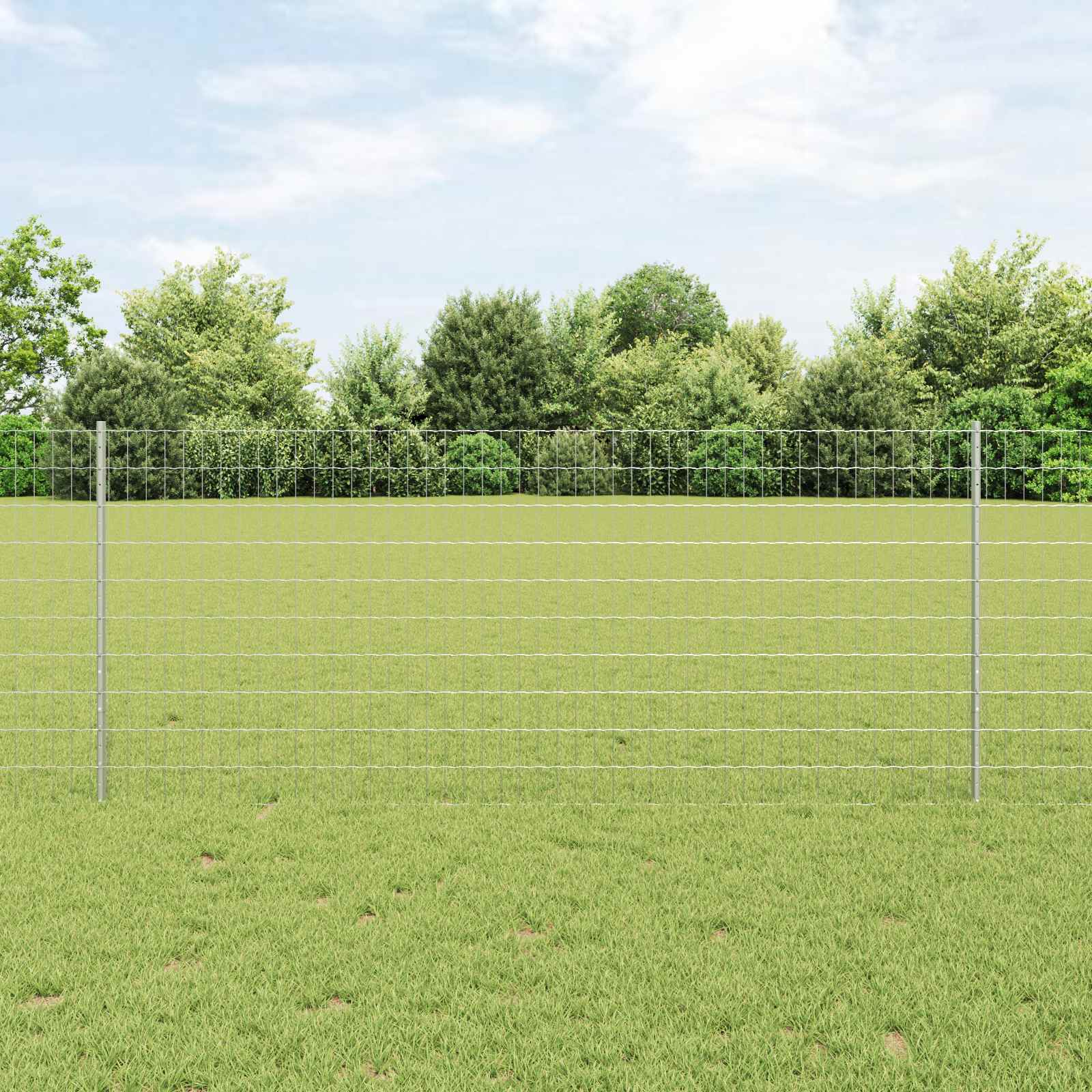 Vidaxxl clôture avec poteau argent 1 x 10 m acier
