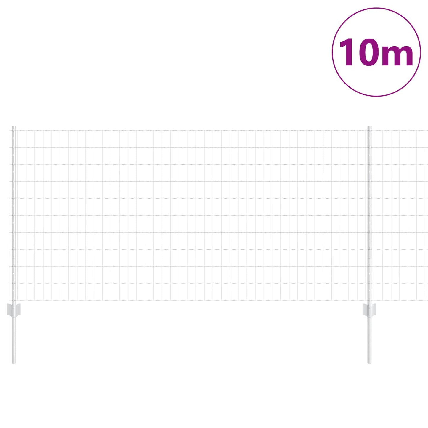 Vidaxxl clôture avec poteau argent 1 x 10 m acier