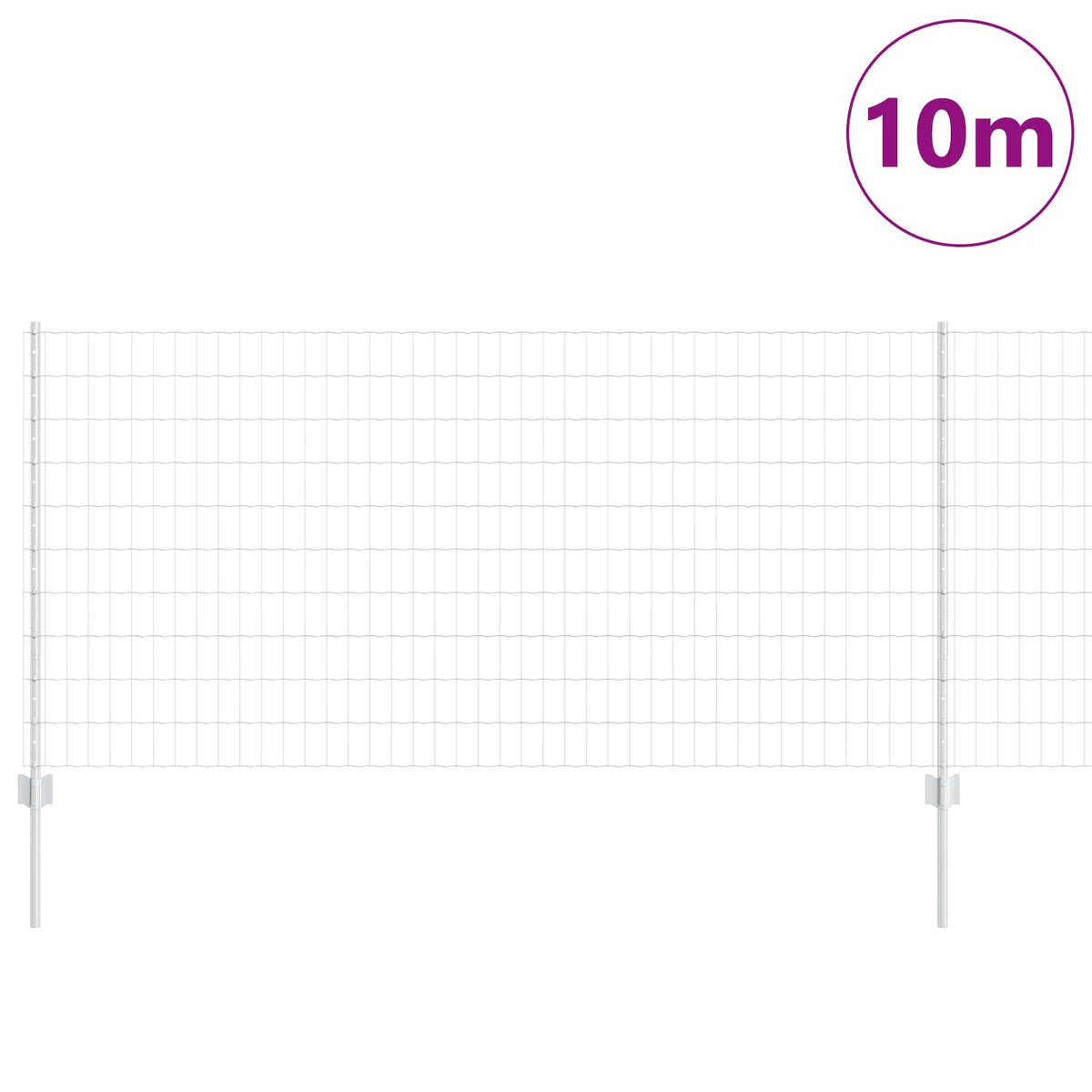 Vidaxxl clôture avec poteau argent 1 x 10 m acier