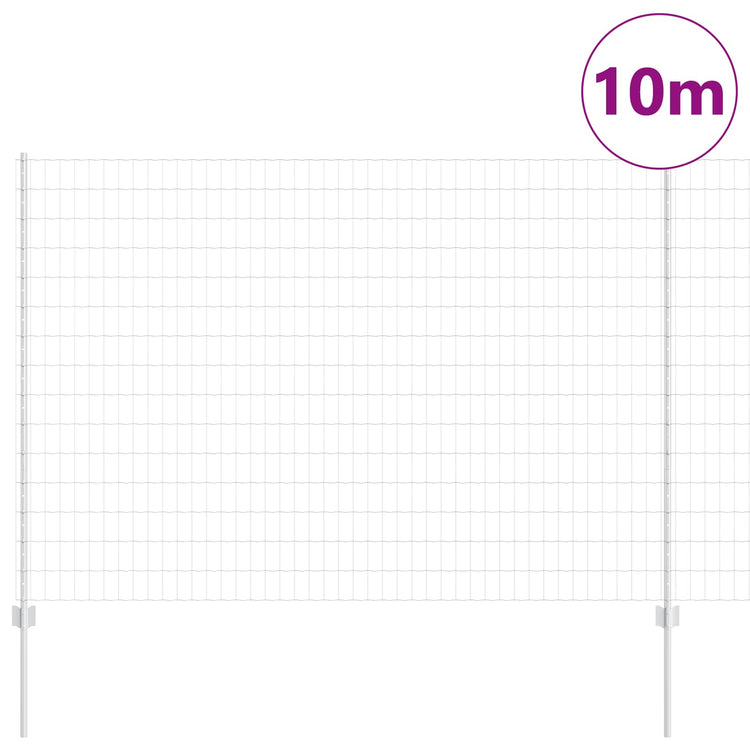 Clôture Vidaxl avec poteau argenté 1,5 x 10 m en acier