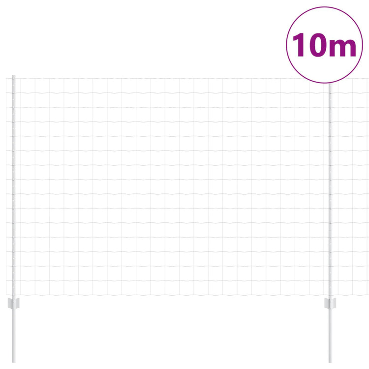 Clôture Vidaxl avec poteau argenté 1,5 x 10 m en acier